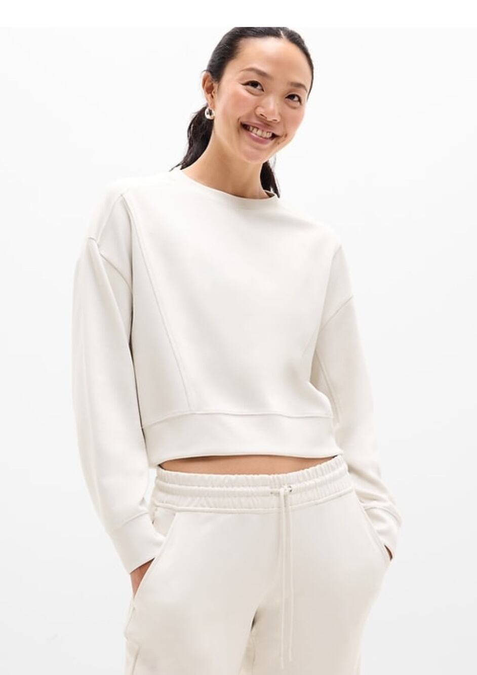 Athleta Seasoft Rib Crewneck Sweatshirt Suede-soft with luxurious TENCEL™ fibers
